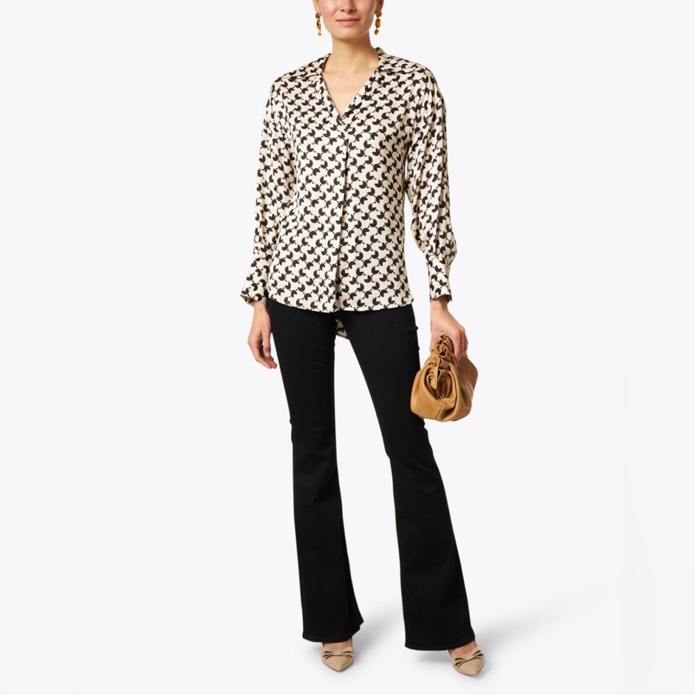 Seventy Geo print satin blouse